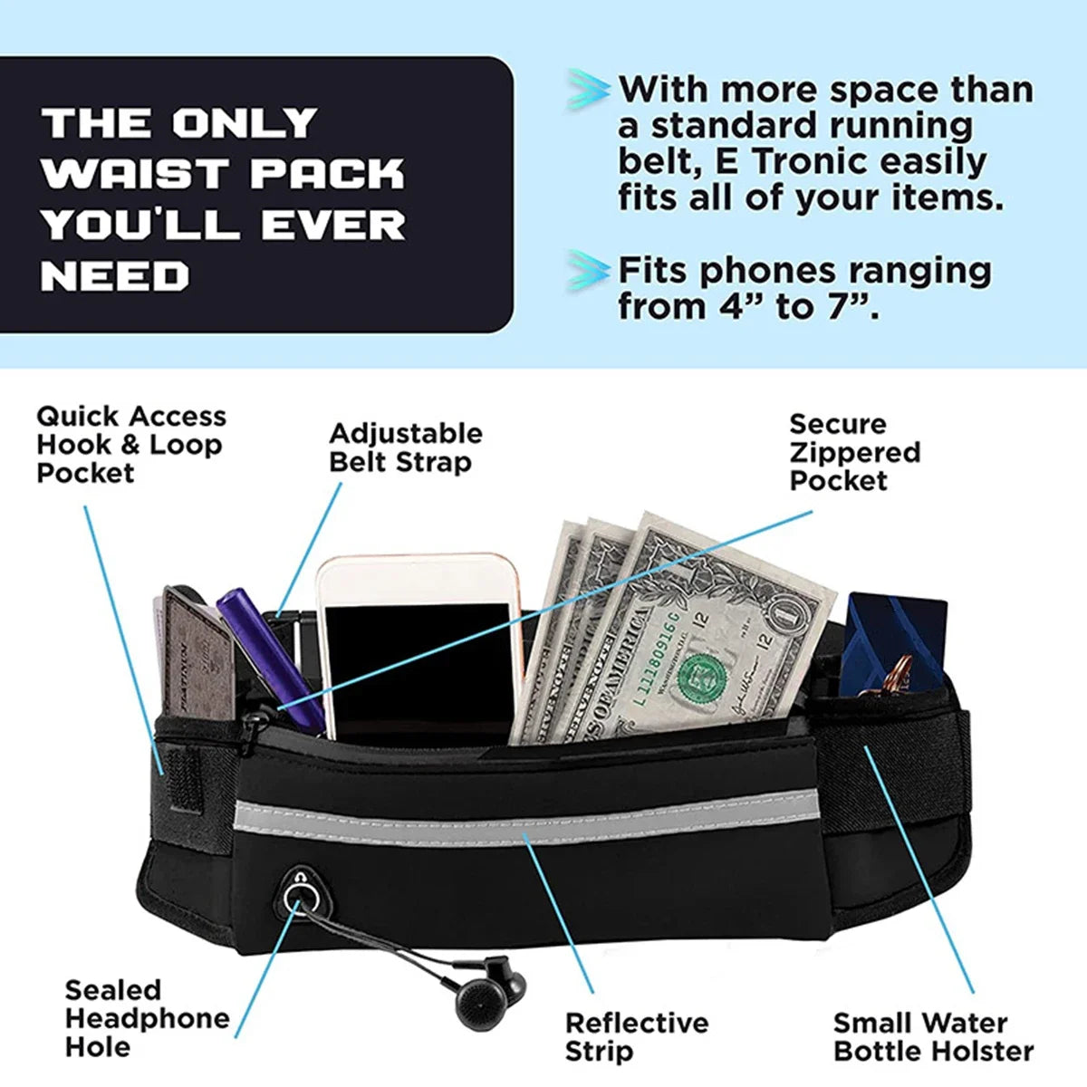Laisse de taille en Nylon pour chien, avec sac à la taille. Ceinture élastique rétractable, laisse de Traction pour chien, boucle de ceinture réfléchissante.