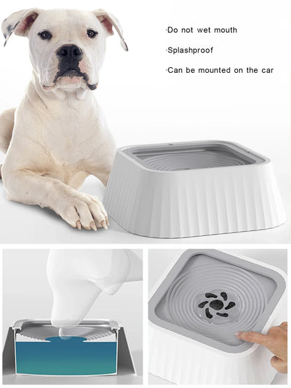 Fontaine d'eau pour animaux de compagnie avec plaques flottantes, bol d'eau sans déversement pour chien, anti-éclaboussures.