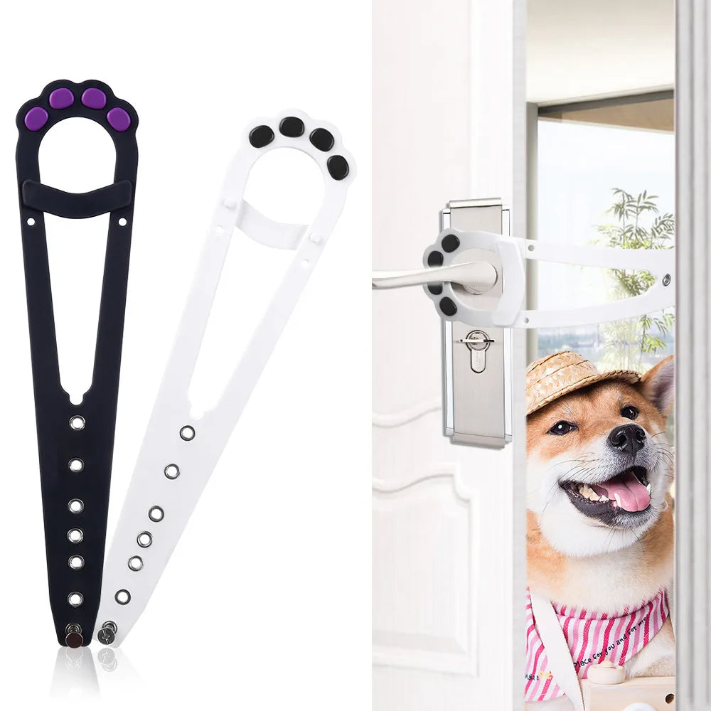 Loquet de support de porte pour chats et chiens, serrure de porte élastique et réglable.