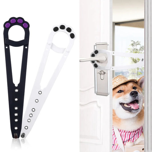 Loquet de support de porte pour chats et chiens, serrure de porte élastique et réglable.