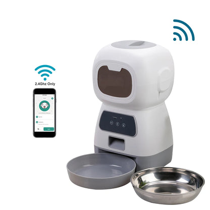 Mangeoire intelligent pour animaux de compagnie. Distributeur automatique ou non de nourriture pour chat et chien. Adapté aux chats et chiens de petite et moyenne taille, alimentation à distance via l'application.