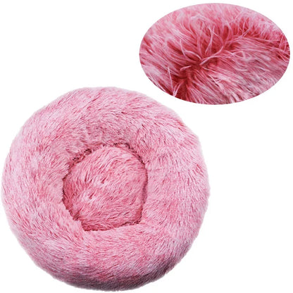 Lit rond en peluche super doux pour animaux de compagnie, lit de 40cm à 90cm
