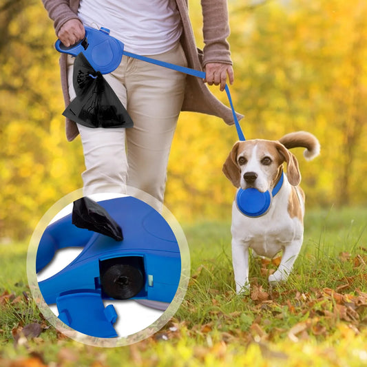 Laisse multifonctions 3 en 1 portable pour animaux de compagnie, 3 en 1, livré avec une bouteille d'eau. 3 modèle aux choix, laisse pour animaux de compagnie.