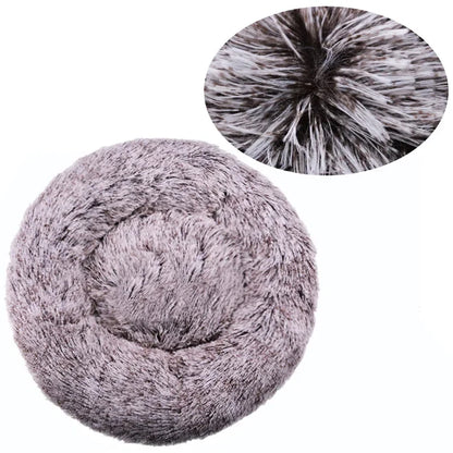 Lit rond en peluche super doux pour animaux de compagnie, lit de 40cm à 90cm