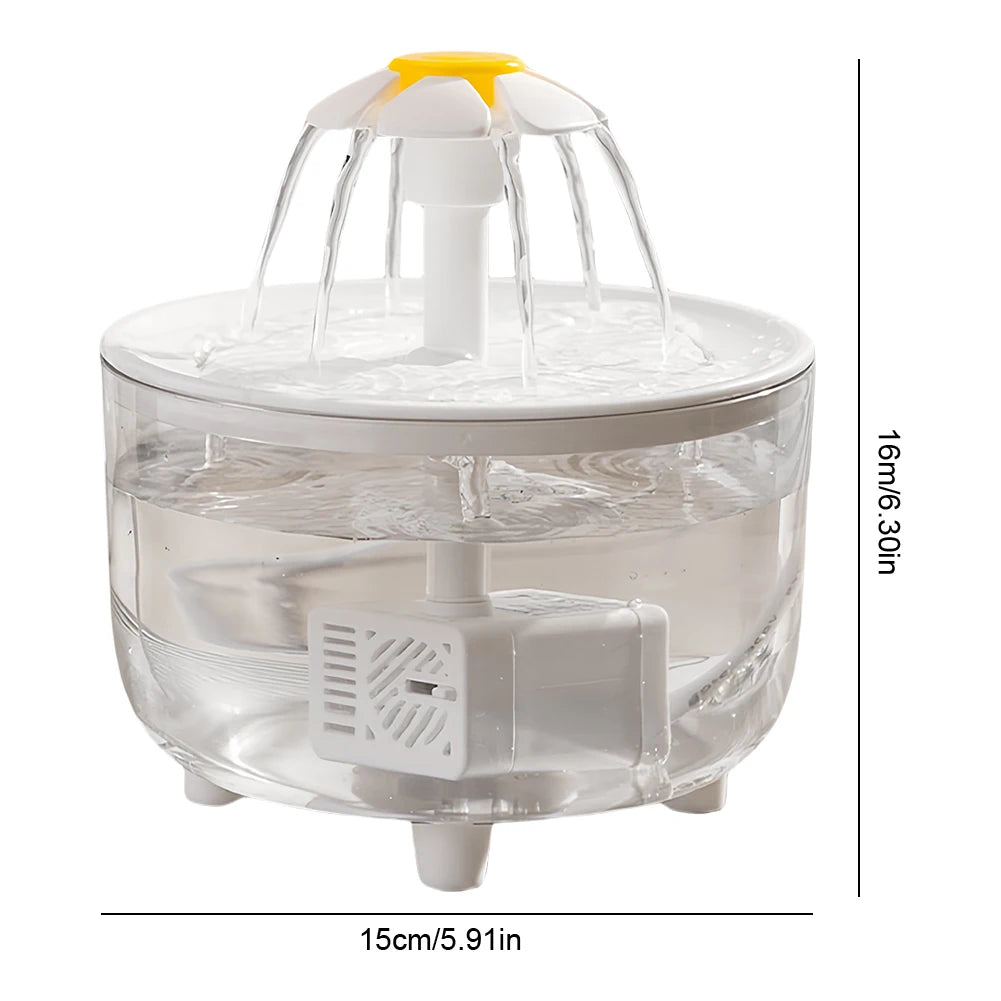 Fontaine à eau automatique pour animaux de compagnie, bol filtrant pour chat, distributeur d'eau électrique chargement via USB, 1200ml.