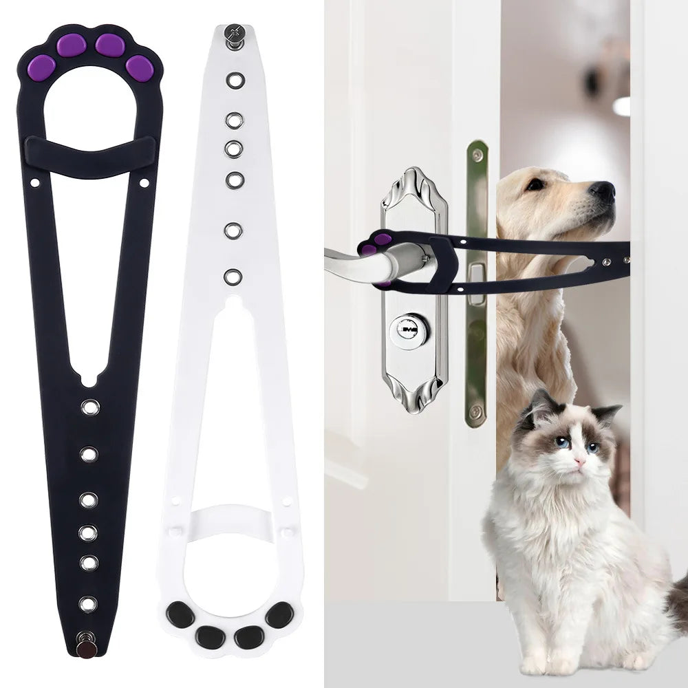 Loquet de support de porte pour chats et chiens, serrure de porte élastique et réglable.