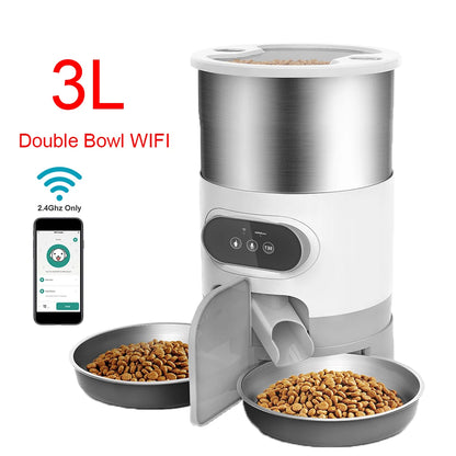 Mangeoire intelligent pour animaux de compagnie. Distributeur automatique ou non de nourriture pour chat et chien. Adapté aux chats et chiens de petite et moyenne taille, alimentation à distance via l'application.