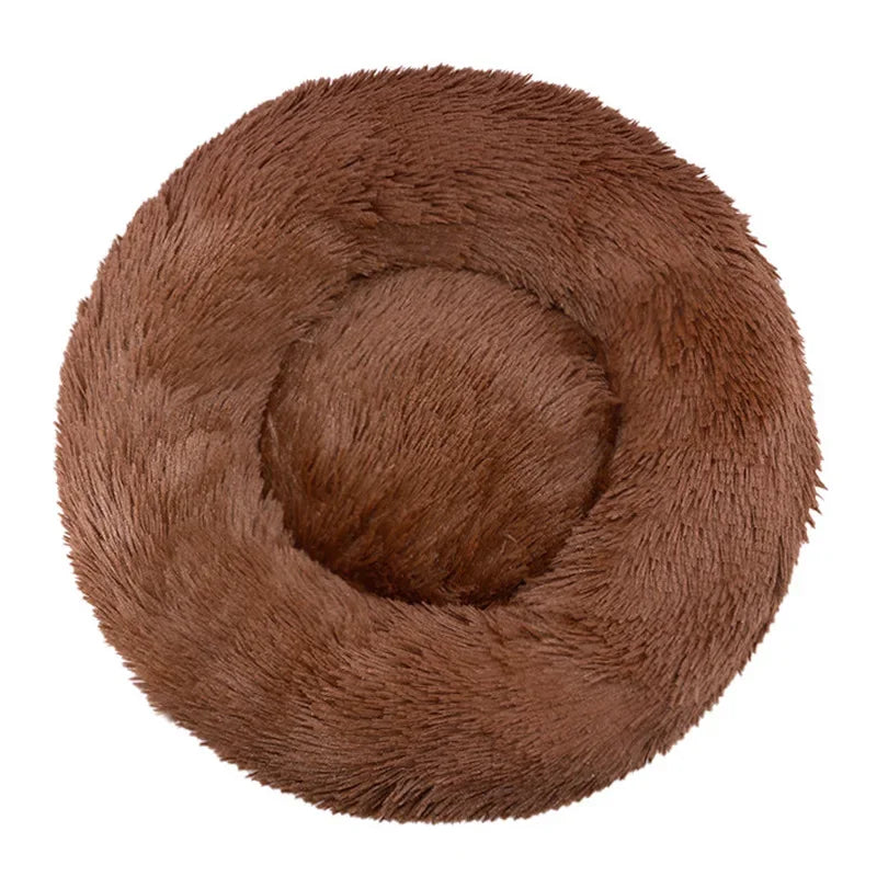 Lit rond en peluche super doux pour animaux de compagnie, lit de 40cm à 90cm