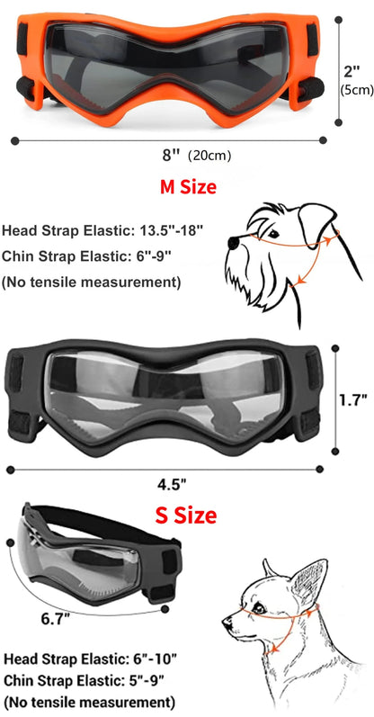 Accessoires pour animaux de compagnie. Protection UV extérieure lunettes de soleil pour chien de petite taille à moyenne. Sangles réglables.