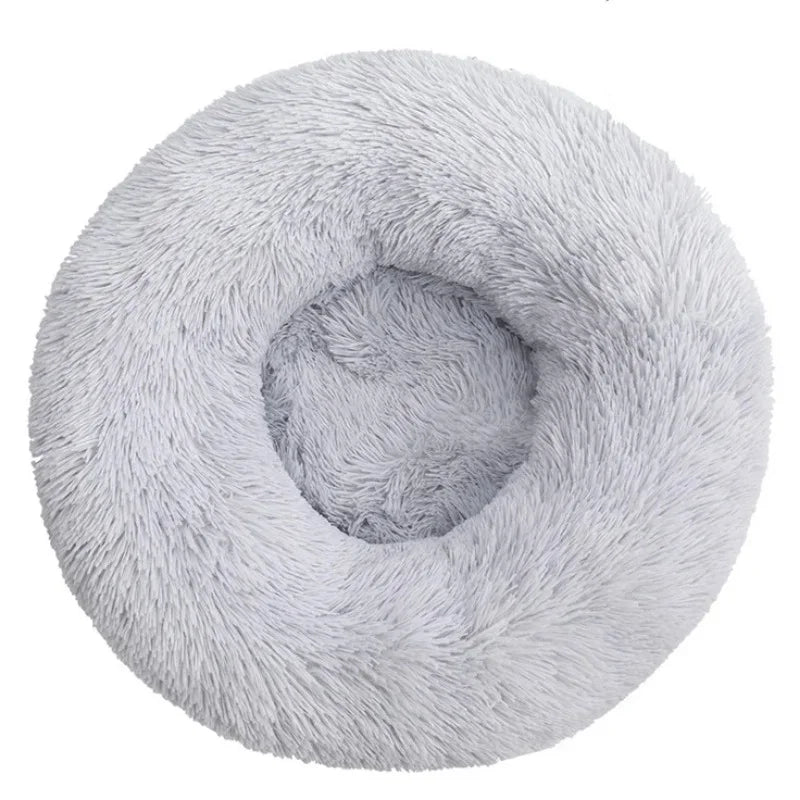 Lit rond en peluche super doux pour animaux de compagnie, lit de 40cm à 90cm