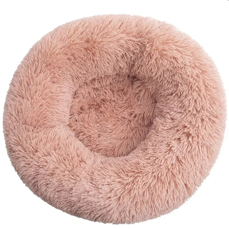 Lit rond en peluche super doux pour animaux de compagnie, lit de 40cm à 90cm