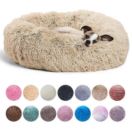 Lit rond en peluche super doux pour animaux de compagnie, lit de 40cm à 90cm