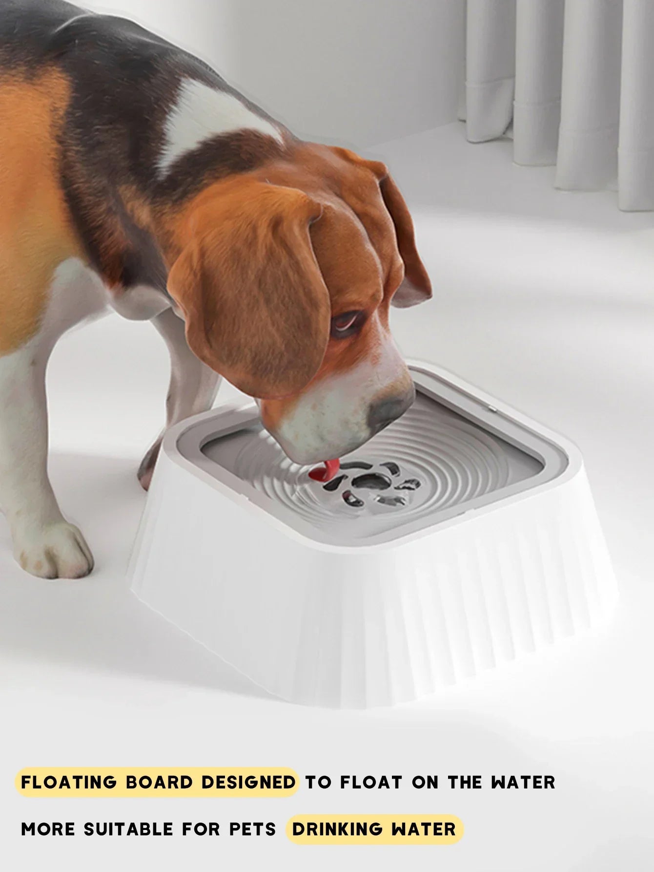 Fontaine d'eau pour animaux de compagnie avec plaques flottantes, bol d'eau sans déversement pour chien, anti-éclaboussures.
