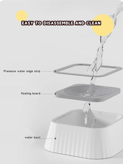 Fontaine d'eau pour animaux de compagnie avec plaques flottantes, bol d'eau sans déversement pour chien, anti-éclaboussures.