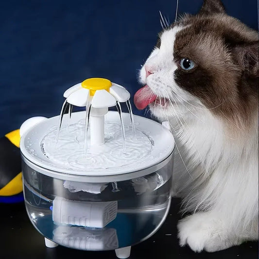 Fontaine à eau automatique pour animaux de compagnie, bol filtrant pour chat, distributeur d'eau électrique chargement via USB, 1200ml.