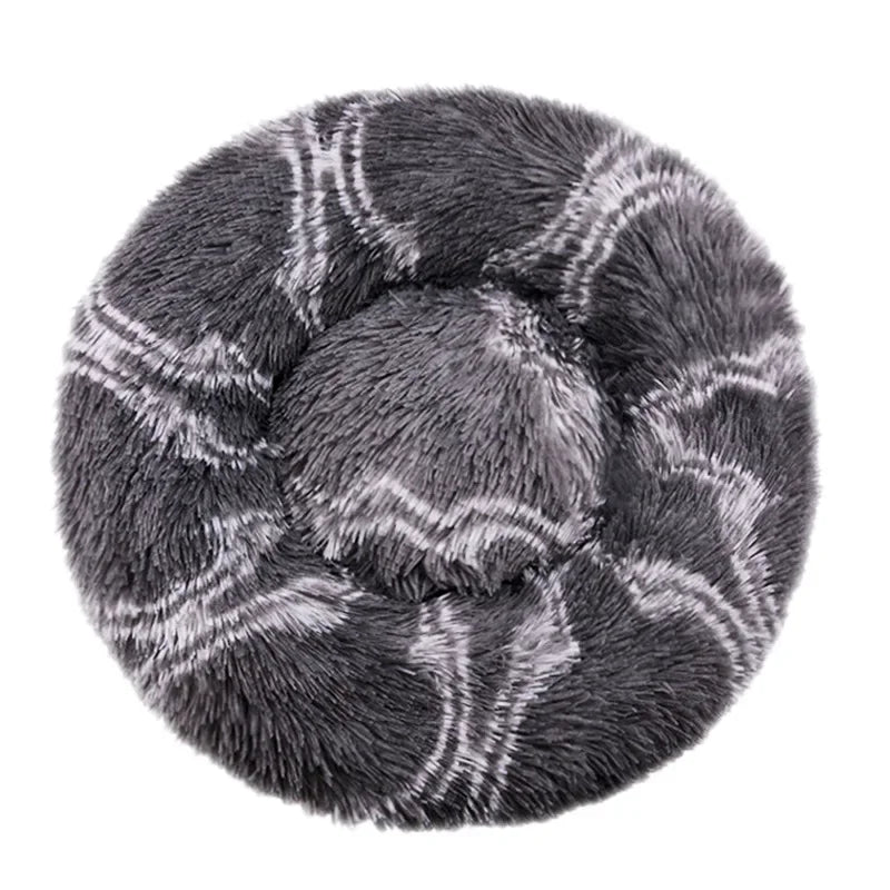 Lit rond en peluche super doux pour animaux de compagnie, lit de 40cm à 90cm