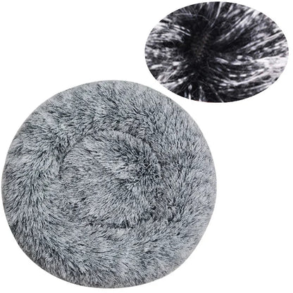 Lit rond en peluche super doux pour animaux de compagnie, lit de 40cm à 90cm