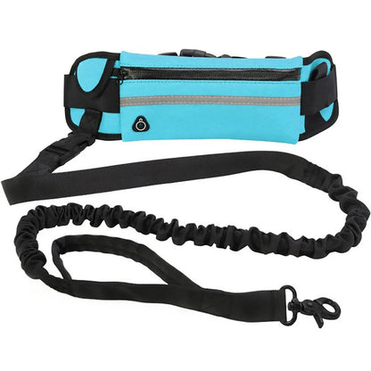 Laisse de taille en Nylon pour chien, avec sac à la taille. Ceinture élastique rétractable, laisse de Traction pour chien, boucle de ceinture réfléchissante.