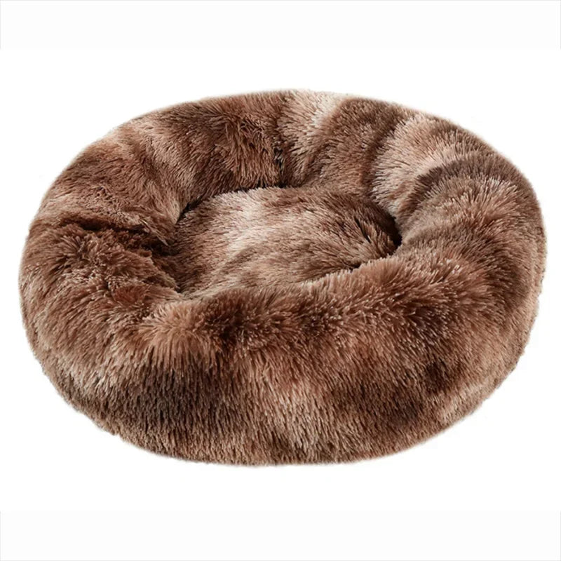 Lit rond en peluche super doux pour animaux de compagnie, lit de 40cm à 90cm