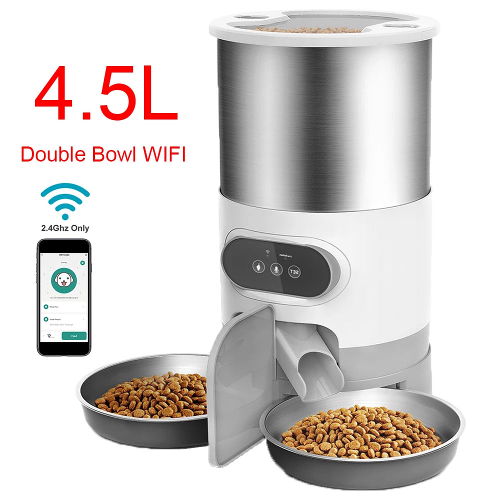 Mangeoire intelligent pour animaux de compagnie. Distributeur automatique ou non de nourriture pour chat et chien. Adapté aux chats et chiens de petite et moyenne taille, alimentation à distance via l'application.