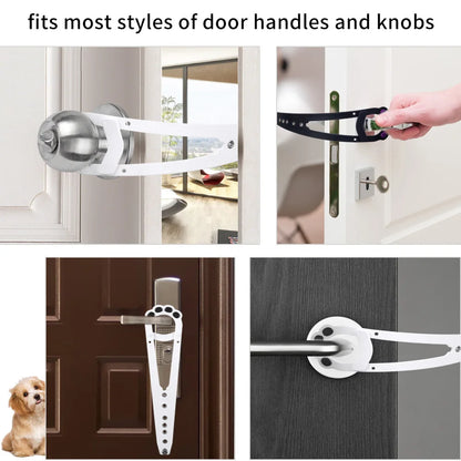 Loquet de support de porte pour chats et chiens, serrure de porte élastique et réglable.