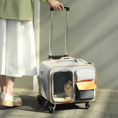 Valises de transport pour petits chiens et chats. Peu être utiliser comme sacs valise pour chat. Qualité au de gamme et transport de nos compagnons très stable ainsi que confortable pour d'agréable voyage.