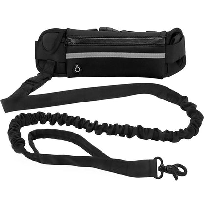 Laisse de taille en Nylon pour chien, avec sac à la taille. Ceinture élastique rétractable, laisse de Traction pour chien, boucle de ceinture réfléchissante.