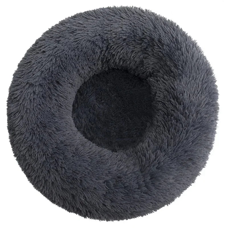 Lit rond en peluche super doux pour animaux de compagnie, lit de 40cm à 90cm