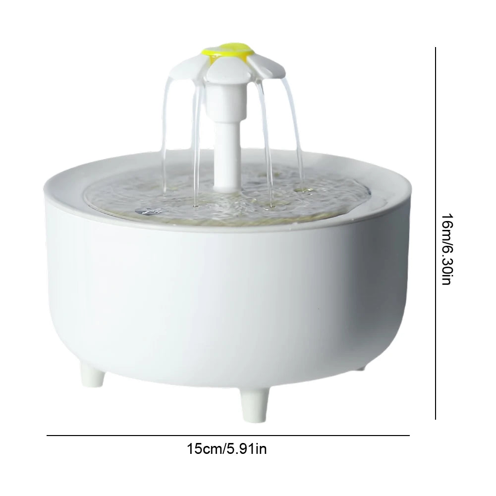 Fontaine à eau automatique pour animaux de compagnie, bol filtrant pour chat, distributeur d'eau électrique chargement via USB, 1200ml.