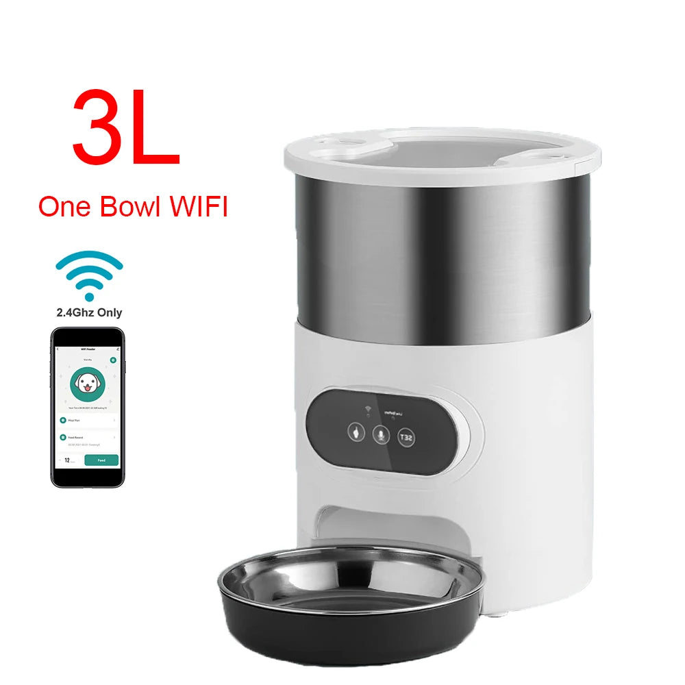 Mangeoire intelligent pour animaux de compagnie. Distributeur automatique ou non de nourriture pour chat et chien. Adapté aux chats et chiens de petite et moyenne taille, alimentation à distance via l'application.